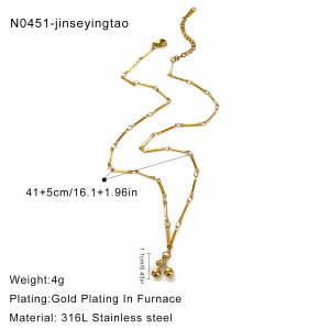 1 Piece Fruit Stainless Steel Waterproof Gold Color Pendant Necklace h5 Picture2