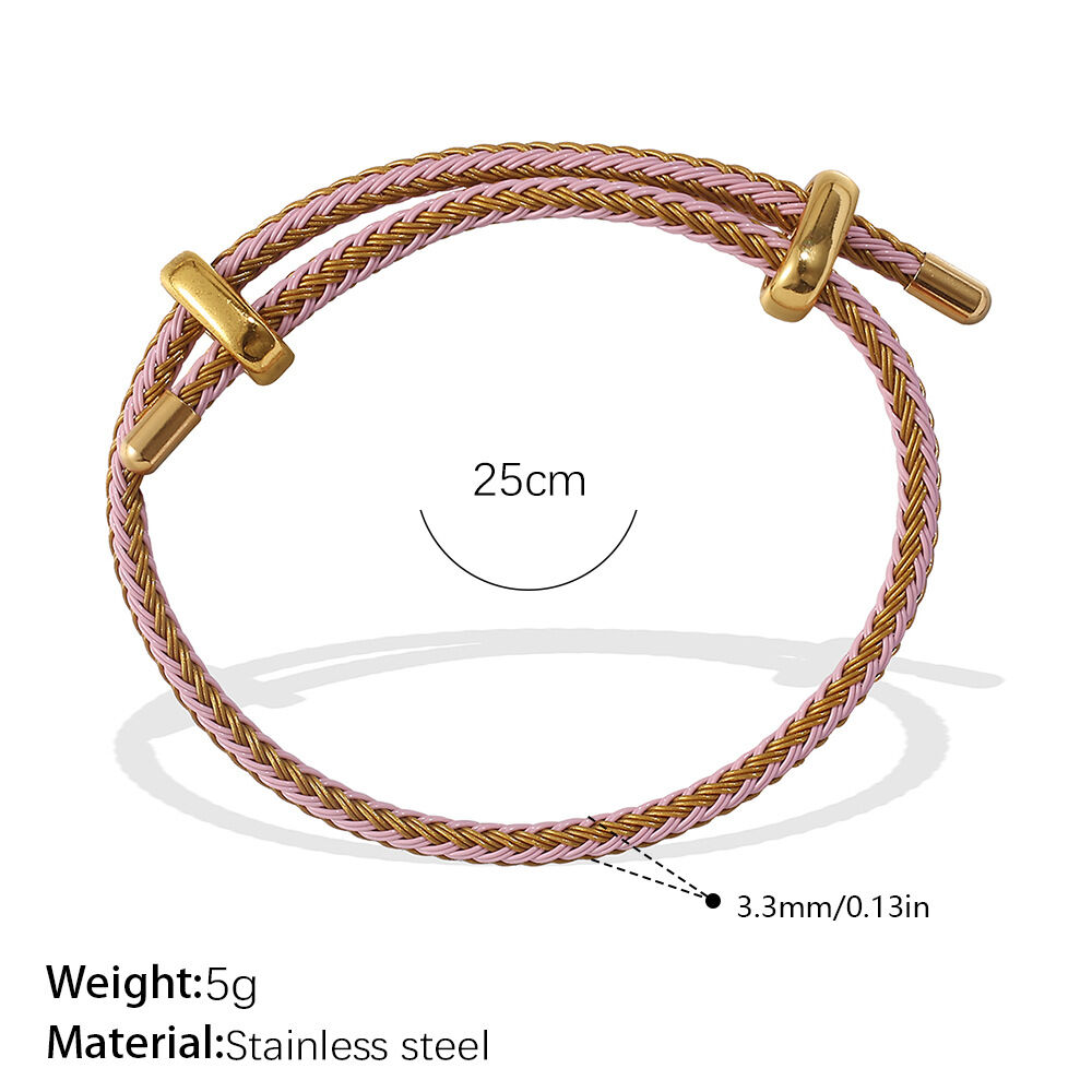 Sl219Pgg Pink Gold Rope Bracelet Picture7