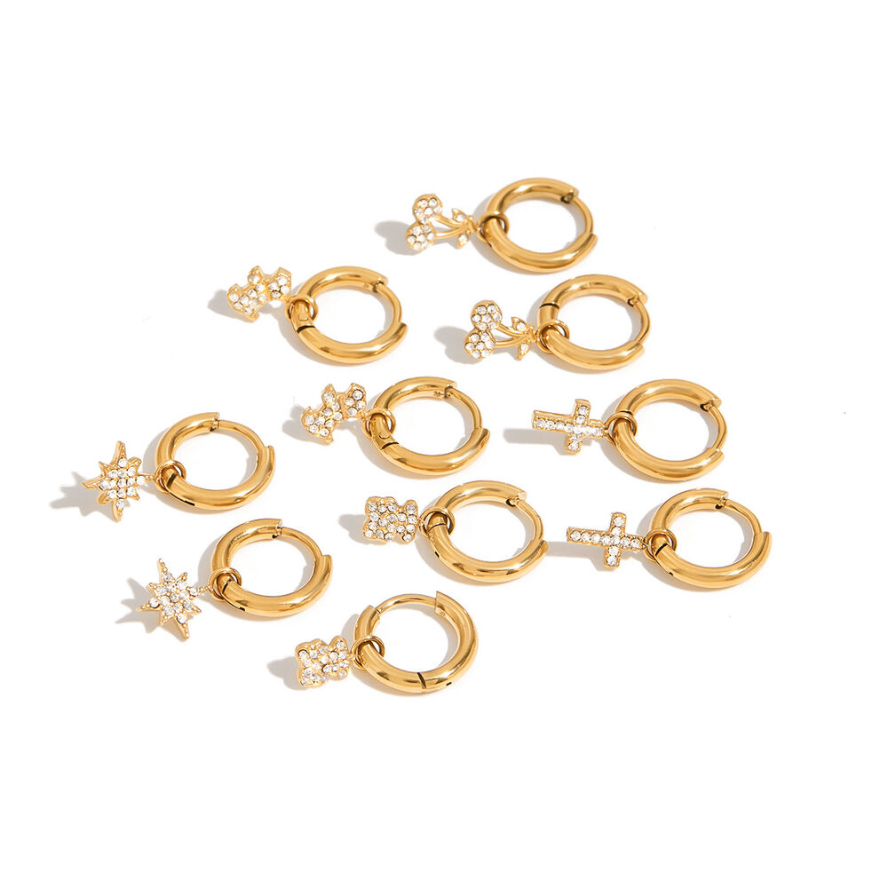 1 Pair Luxurious Series Bear Stainless Steel Waterproof Gold Color Women's Drop Earrings Picture7