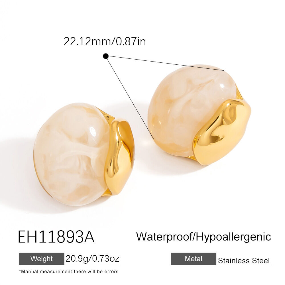 Simple Series Lässige geometrische Edelstahl-Ohrstecker für Damen, wasserdicht Bild2