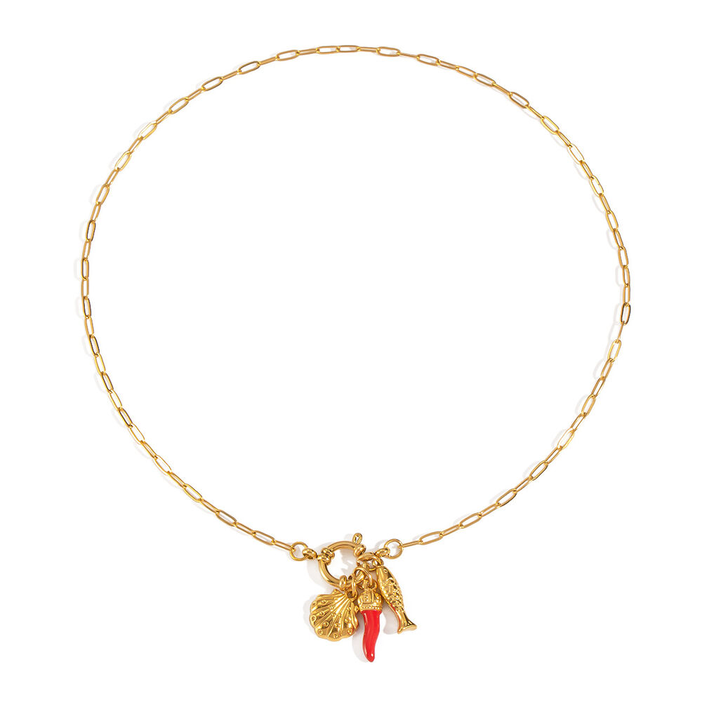 1 Piece Chill Charm Stainless Steel Waterproof Gold Color Pendant Necklace Picture5