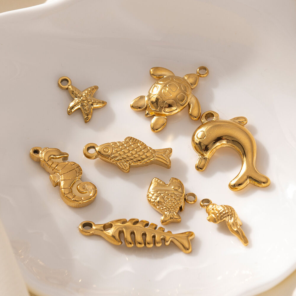 1 Piece Oceanic Stainless Steel Waterproof Gold Color Pendant Picture2