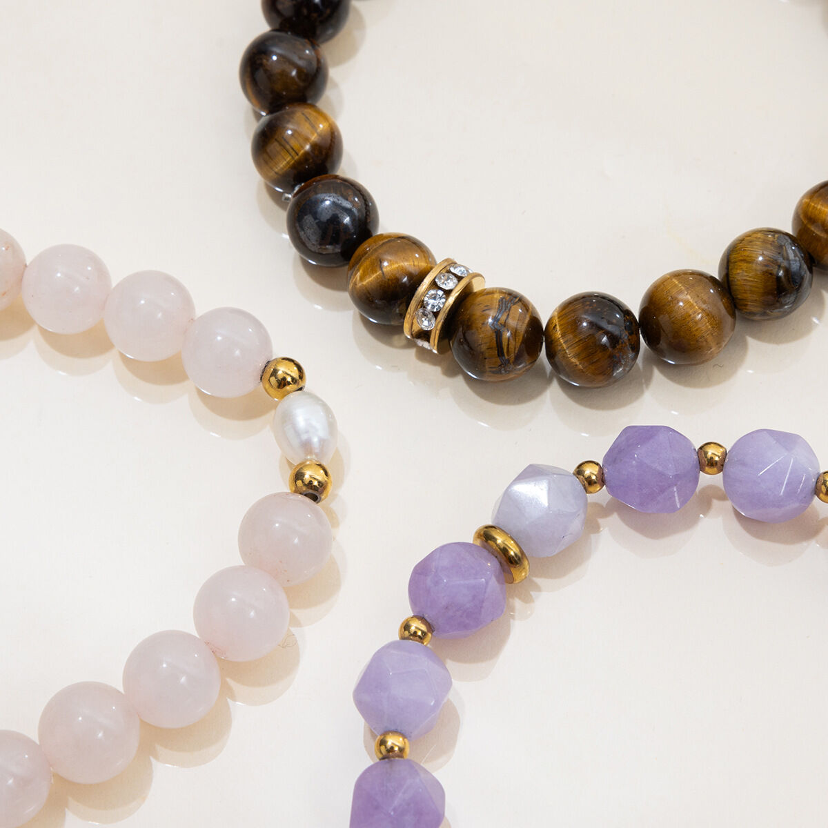 1 pezzo di braccialetti di perline da donna con perline colorate e pietre naturali h5 Immagine8