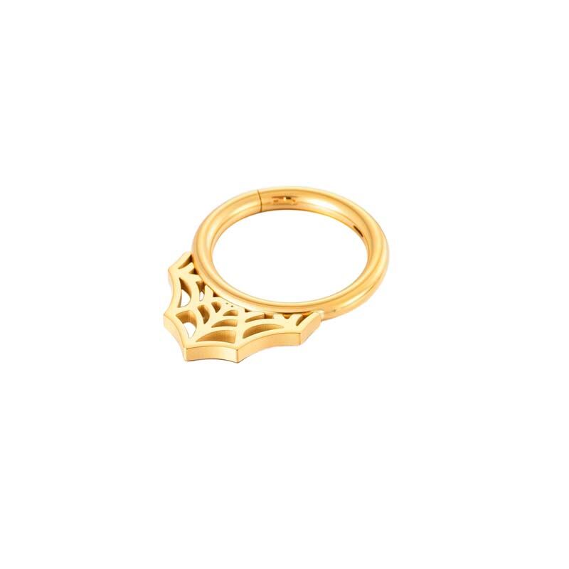 1 Stück Spinnweben-Ohrringe aus wasserdichtem Edelstahl in Goldfarbe für Damen Bild6