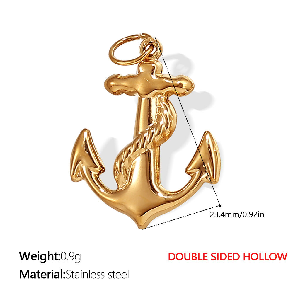 1 Piece Stainless Steel Waterproof  Gold Color DIY Pendant h5 