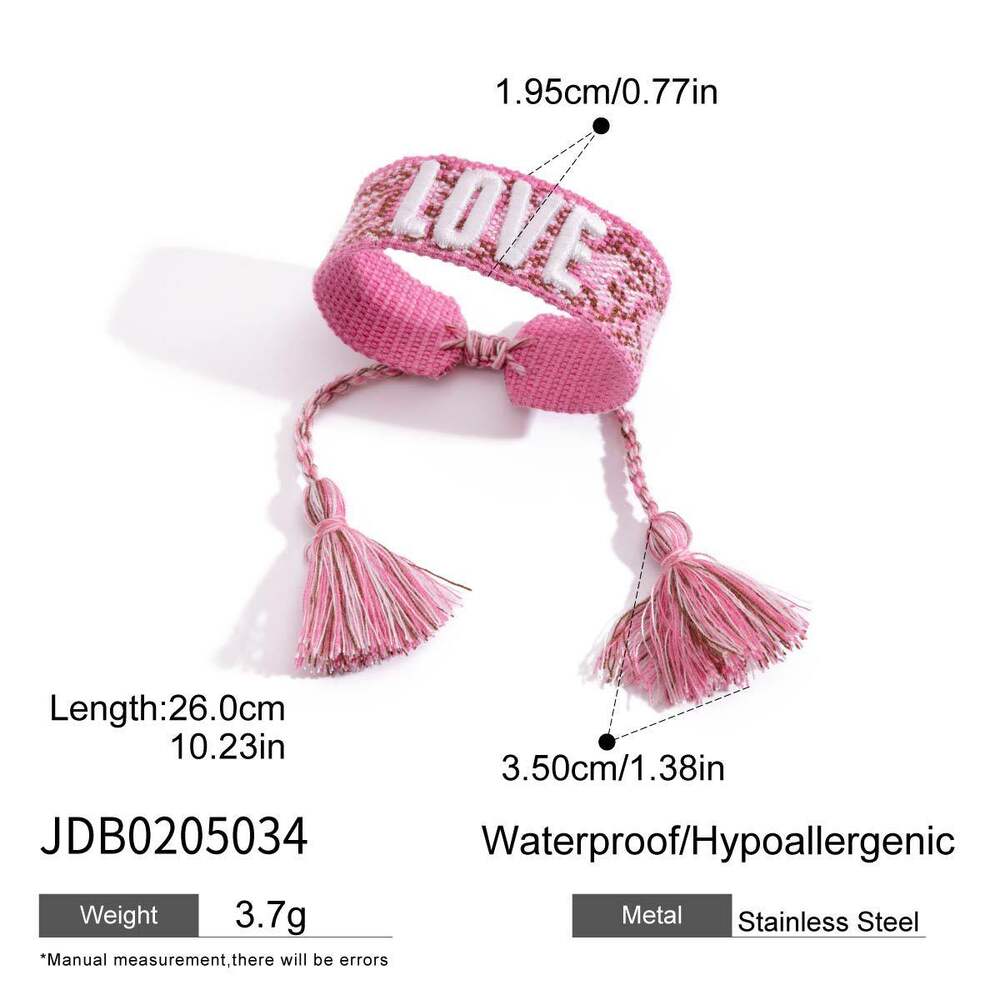 1 Piece Fashionable Series Bohemian Letter Cotton Women's Bangles