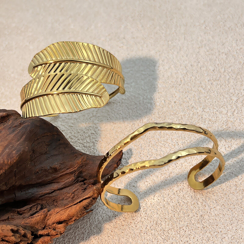 Bracciale rigido impermeabile color oro in acciaio inossidabile da 1 pezzo