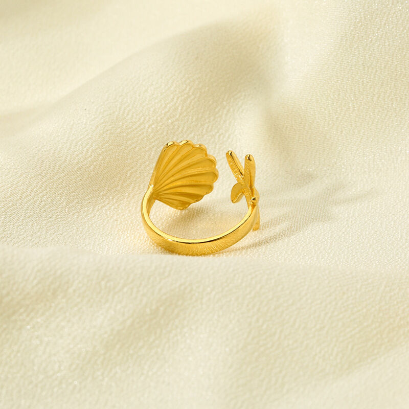 Anillos ajustables de acero inoxidable resistentes al agua para mujer con diseño de tortuga de vacaciones de la serie romántica h5 Imagen4