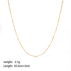 1 Piece Classic Stainless Steel Waterproof Gold Color Chain Necklace h5