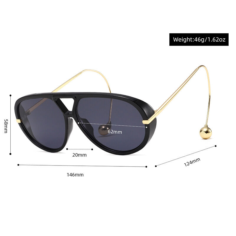 1 Pair Simple Series Punk Solid Color Metal Women's Sunglasses h5 Picture4