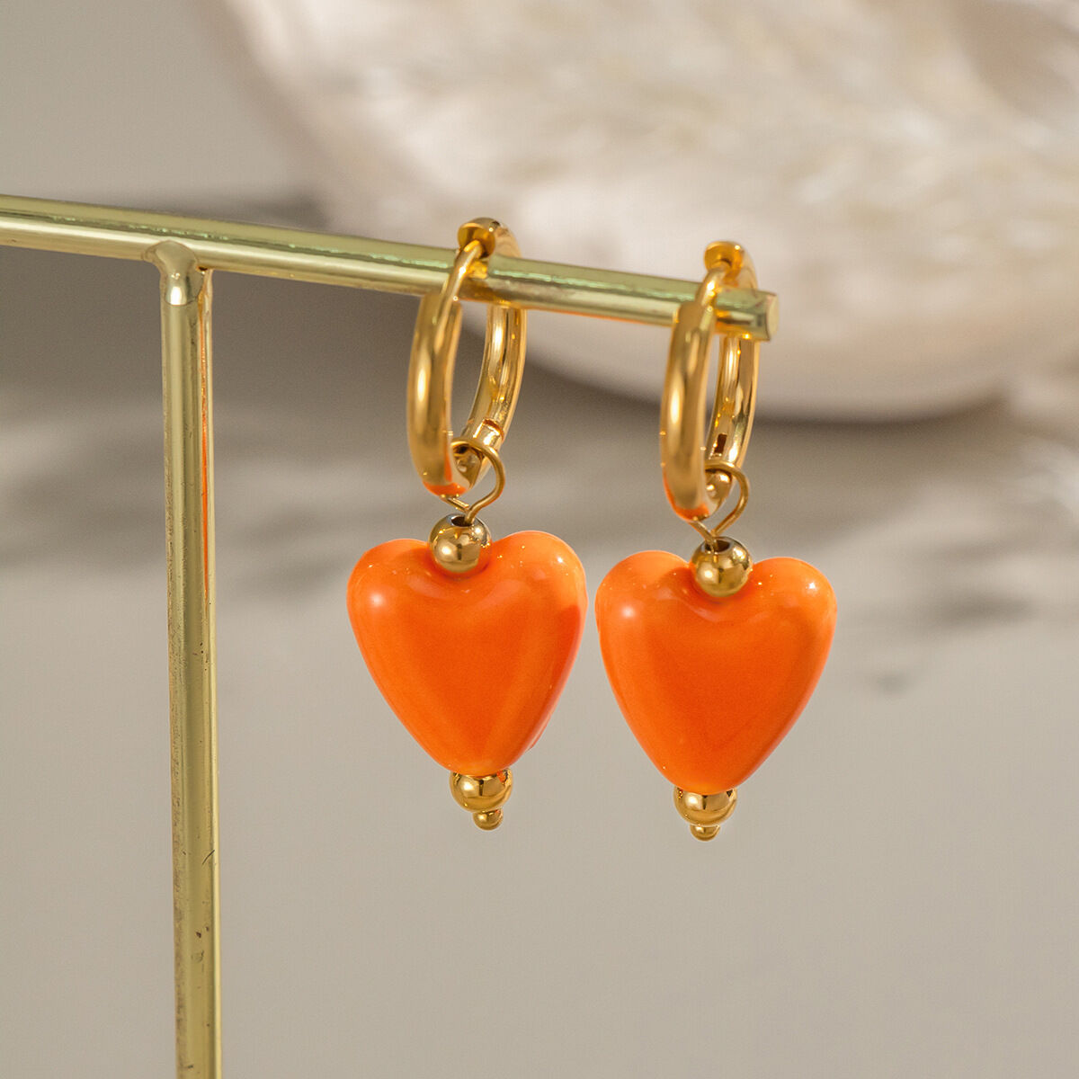 1 Pair Sweet Heart Drop Earrings