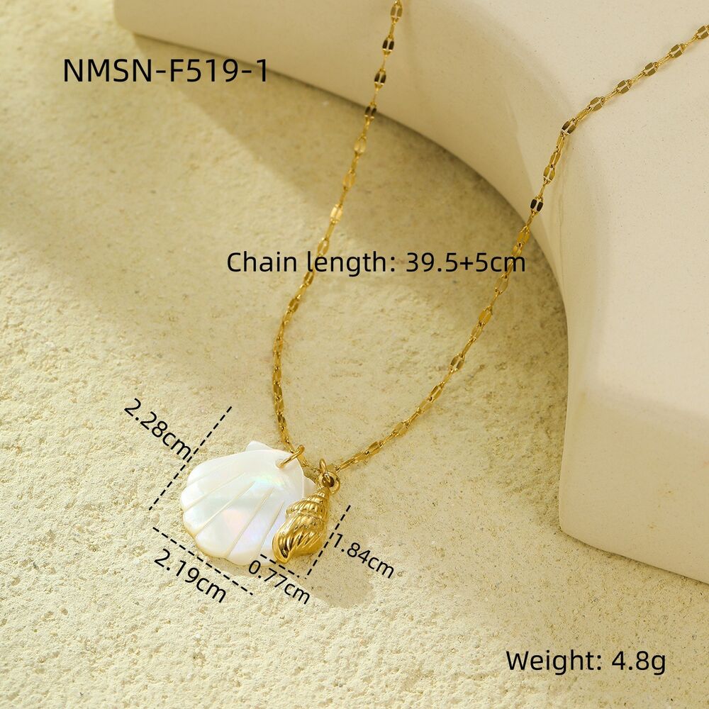 Vacation Turtle Stainless Steel Waterproof Gold Color Women's Pendant Necklaces