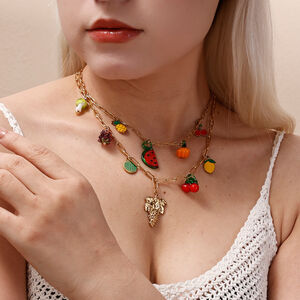 1 Piece Simple Cute Fruit Stainless Steel Waterproof Gold Color Pendant Necklaces h5 Picture4