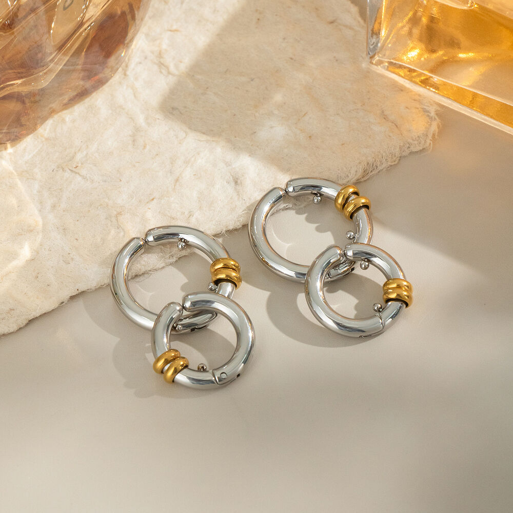 1 Pair Stainless Steel Waterproof Mixed Color Ear Cuffs Picture2
