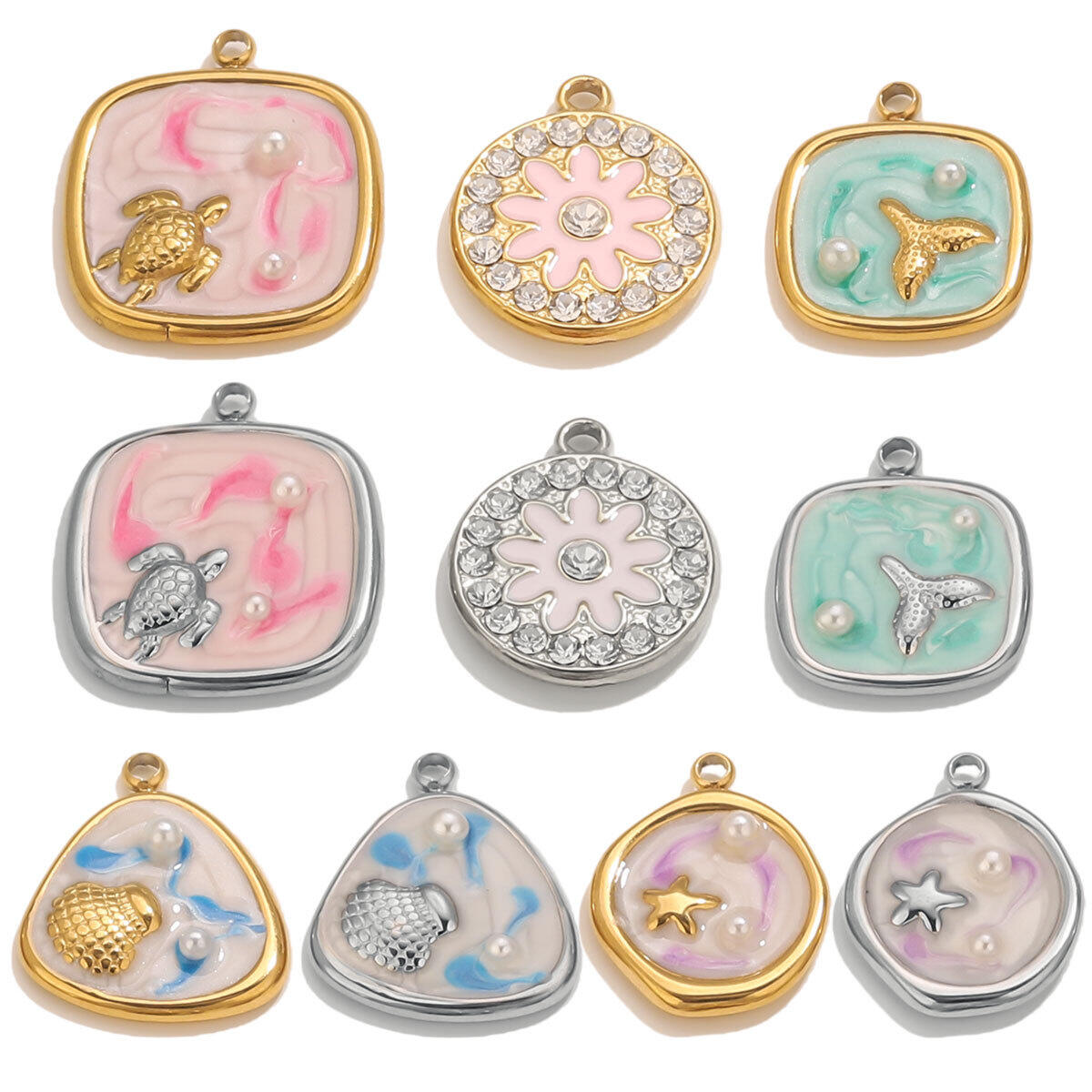 1 Piece DIY Shell Stainless Steel Waterproof Women's Pendants 2
