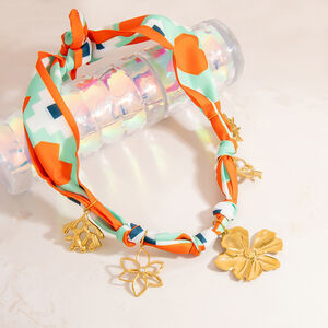 1 Piece Fabric Stainless Steel Waterproof Gold Color Pendant Necklace h5 Picture3