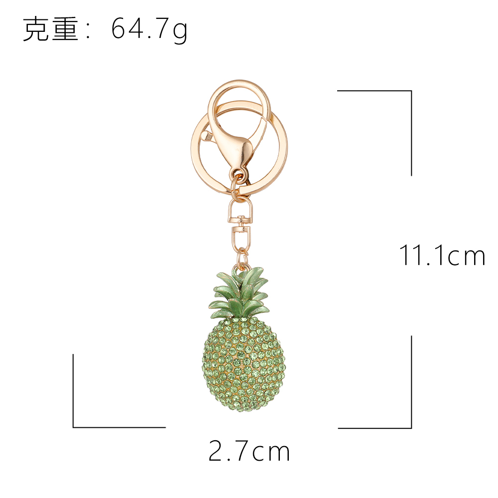 Simple Series Casual Fruit Metal Crystal Rhinestone Keychain h5Picture2