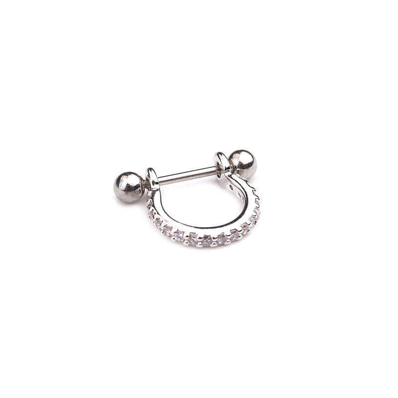 1 stuk koperen gouden zirkoon piercings oorbel 
