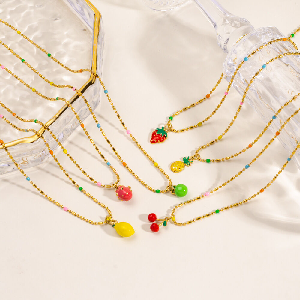 Romantic Series Sweet Plant Stainless Steel Waterproof Women's Pendant Necklaces