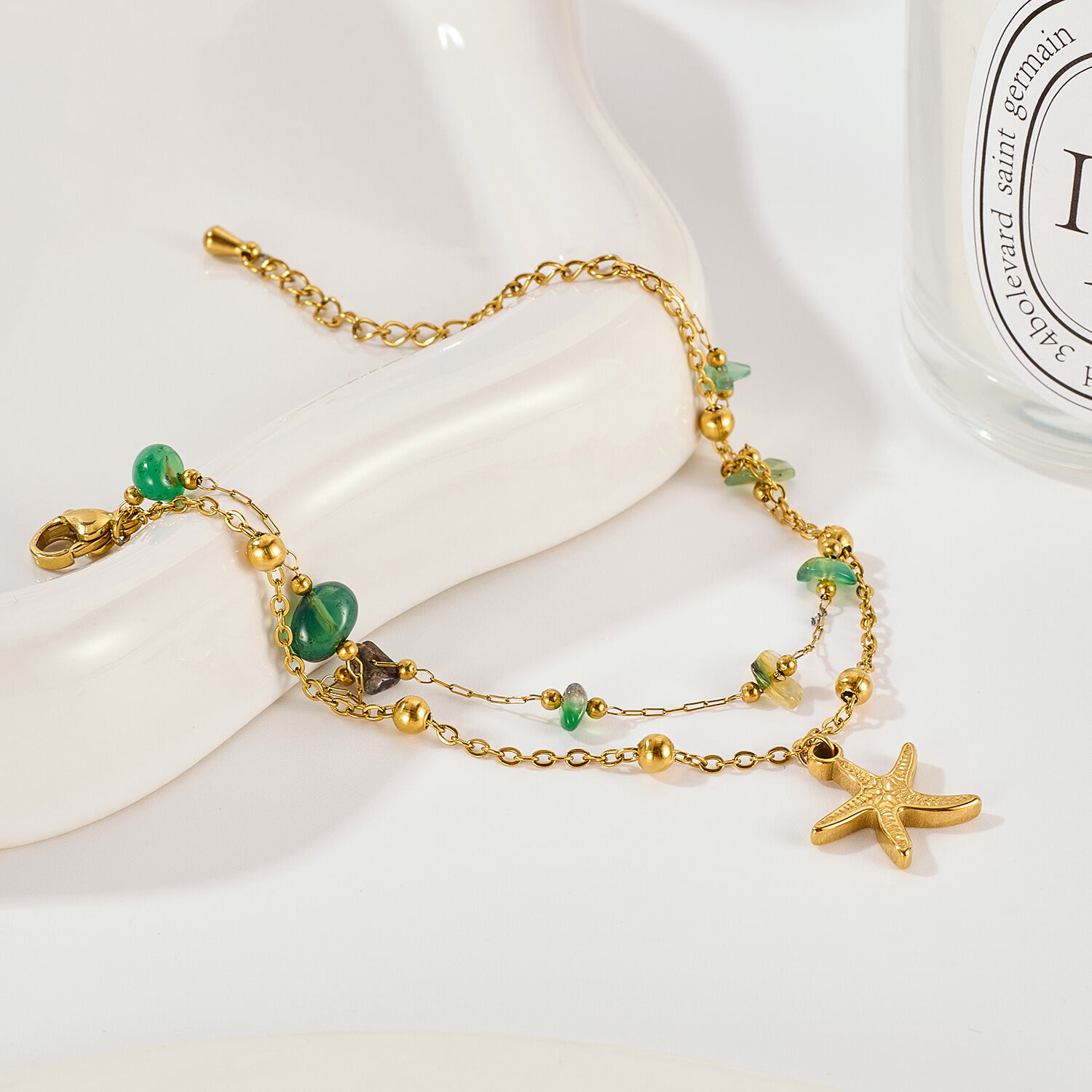 1 Piece Daily Fruits Stainless Steel Waterproof Gold Color Women's Charm Bracelets h5 Picture3