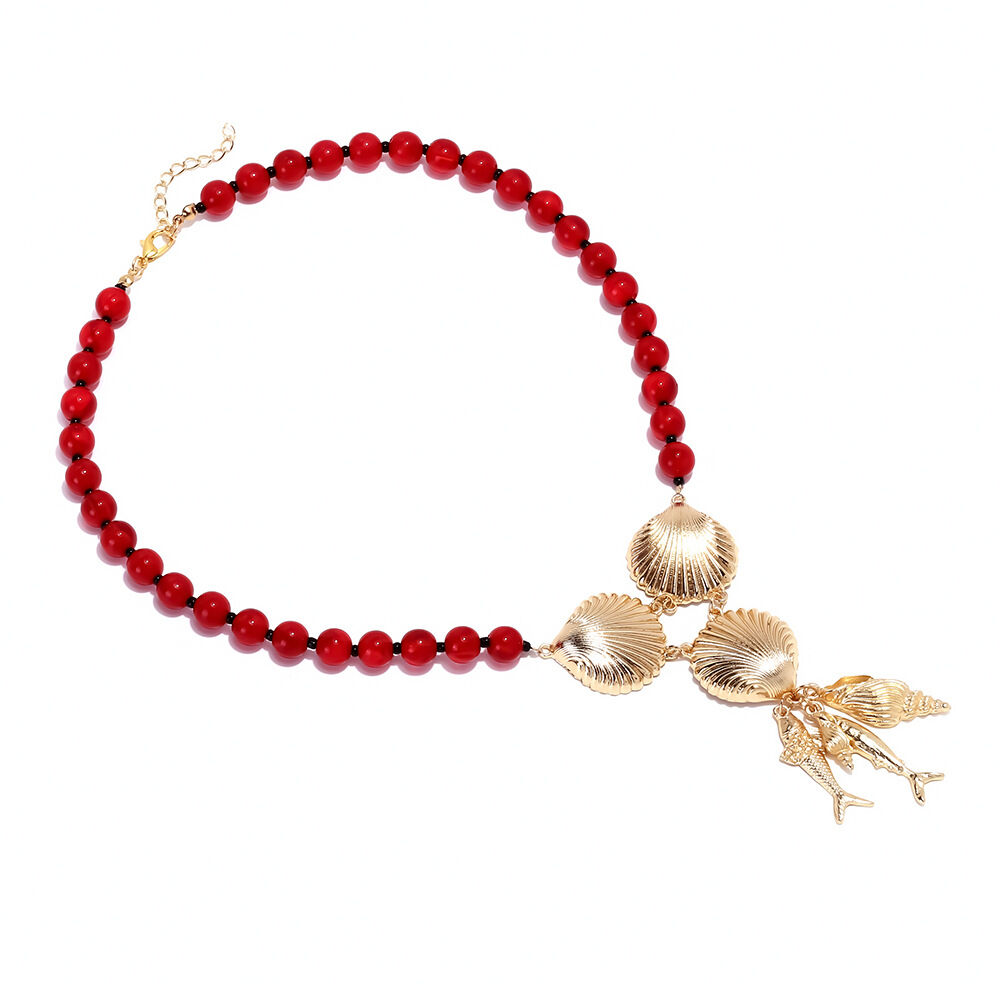 1 Piece Fish Alloy Beaded Necklace Picture4