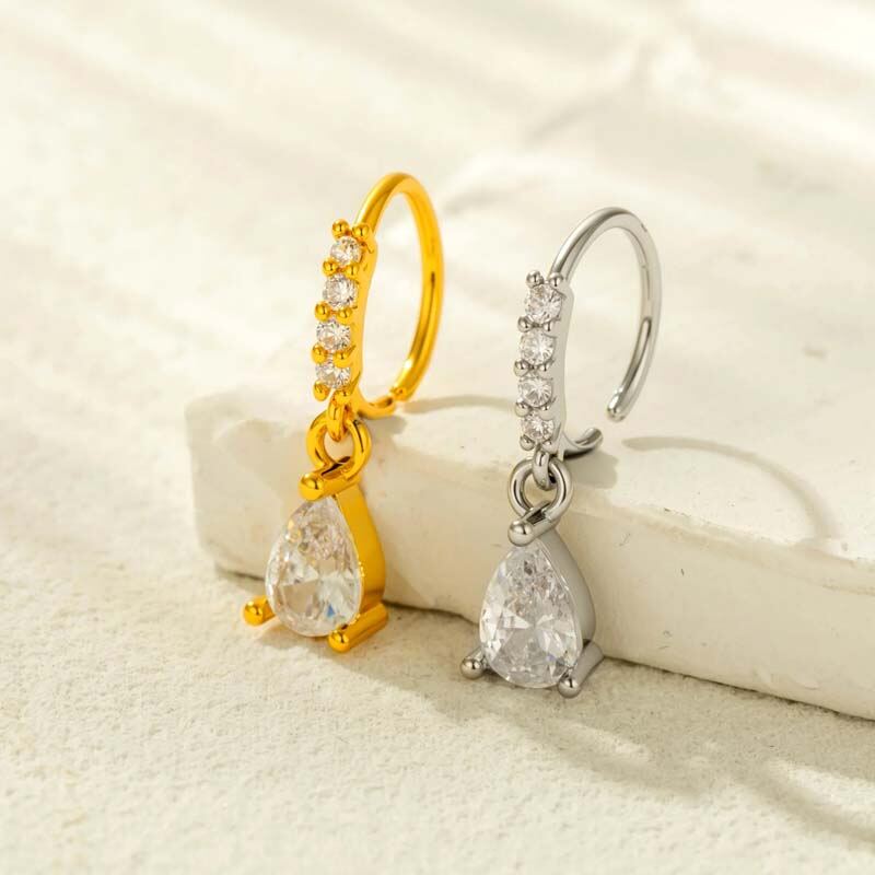 1 Piece Copper Gold Color Zircon  Nose Stud