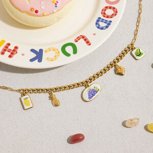 1 Piece Romantic Fruits Stainless Steel Waterproof Gold Color Women's Pendant Necklaces h5 Picture7