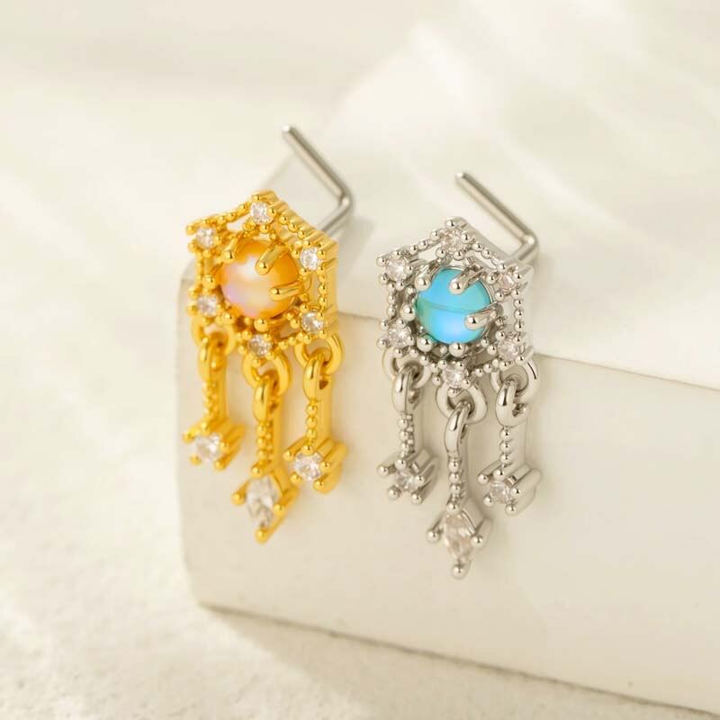 1 pezzo delicato piercing al naso da donna in zircone color rame oro