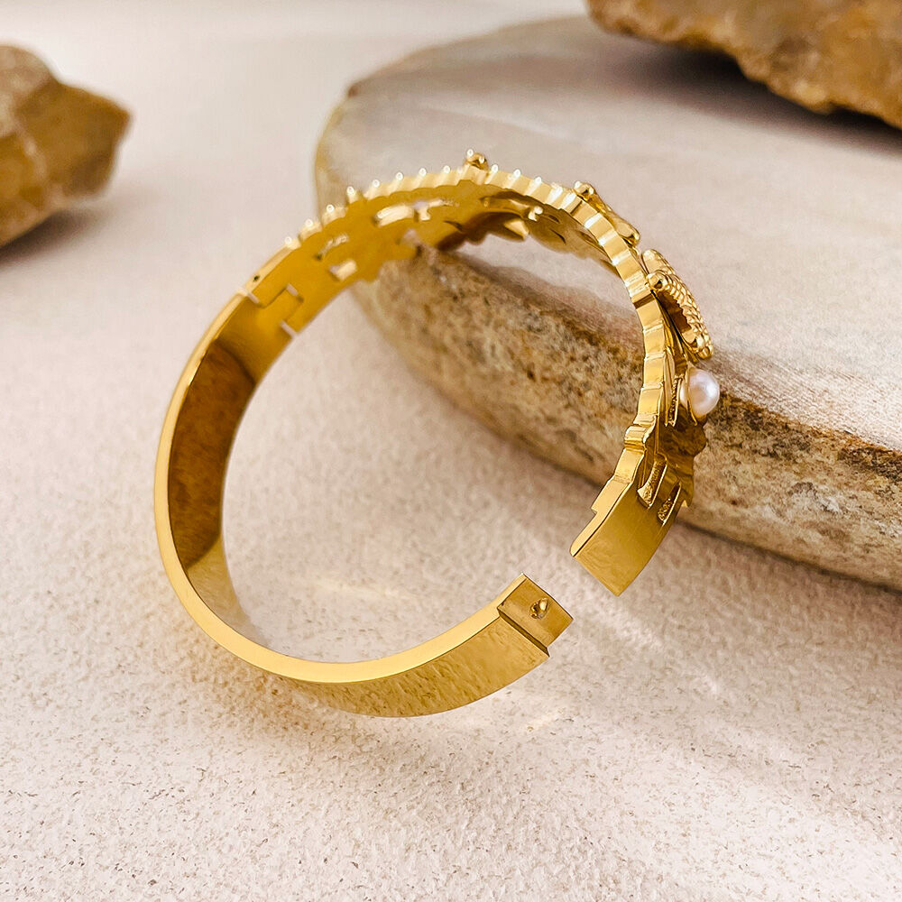 Braccialetti da donna color oro impermeabili in acciaio inossidabile a forma di stella marina, 1 pezzo h5 Immagine6