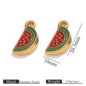1 Piece DIY Natural Fruits Stainless Steel Waterproof Women's Pendants h5