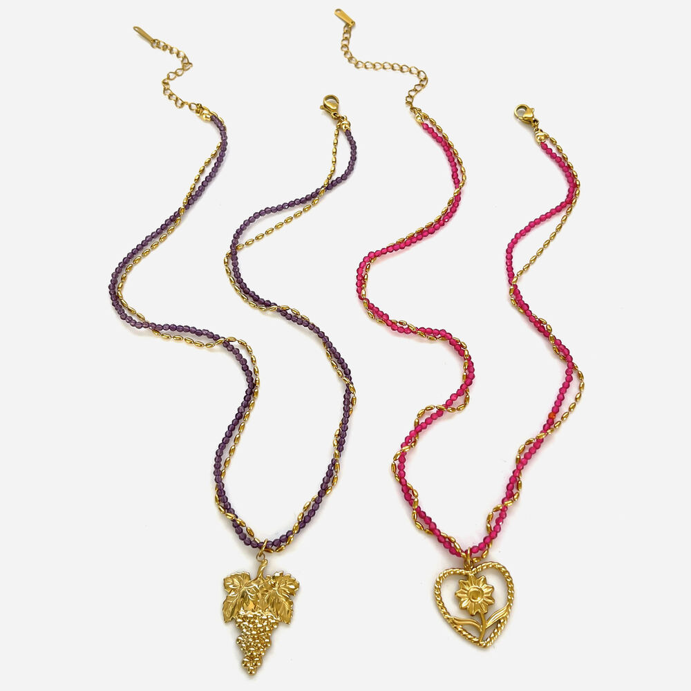 1 Piece Stainless Steel Waterproof Heart Gold Color Pendant Necklace h5Picture6