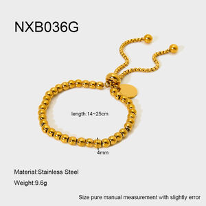 Simple Series Daily Geometric Stainless Steel Waterproof Gold Color Women's Bracelets h5