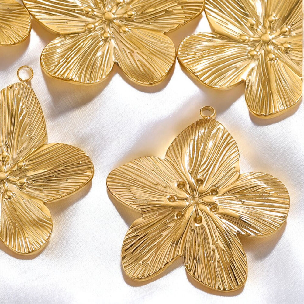 1 Piece DIY Flower Stainless Steel Waterproof Women's Pendants h5Picture3