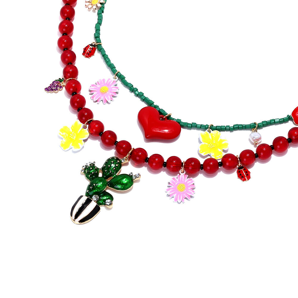 1 set di collane di perline a forma di fiore h5Immagine3