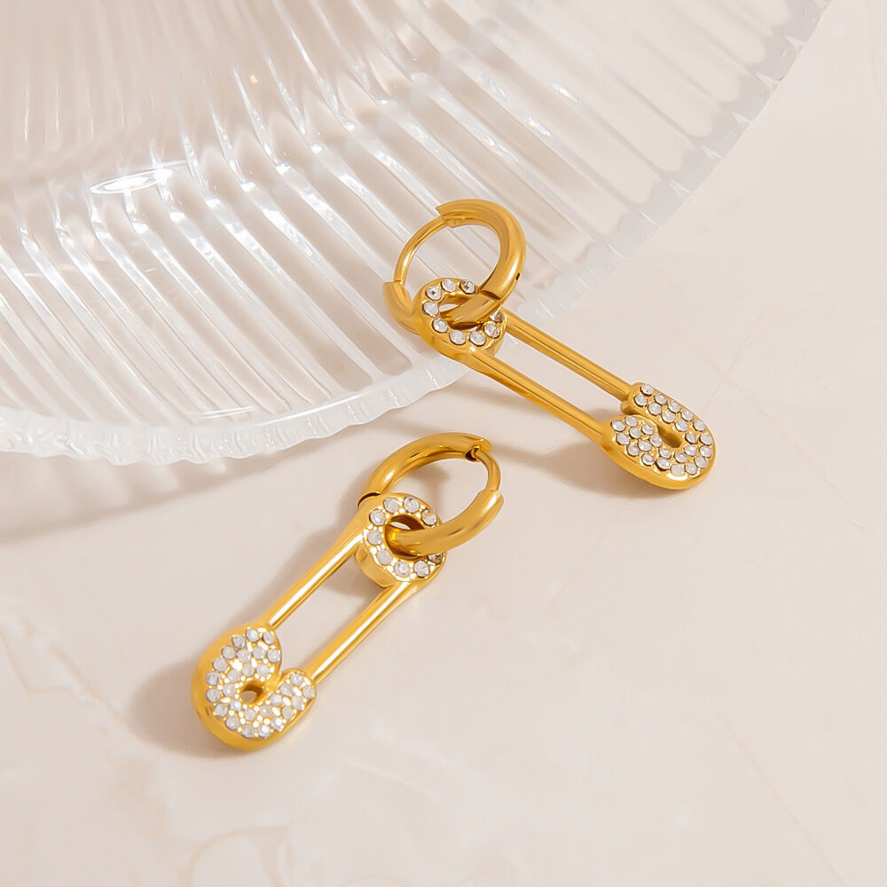 Braccialetti a catena da donna in acciaio inossidabile geometrico impermeabile color oro Immagine3