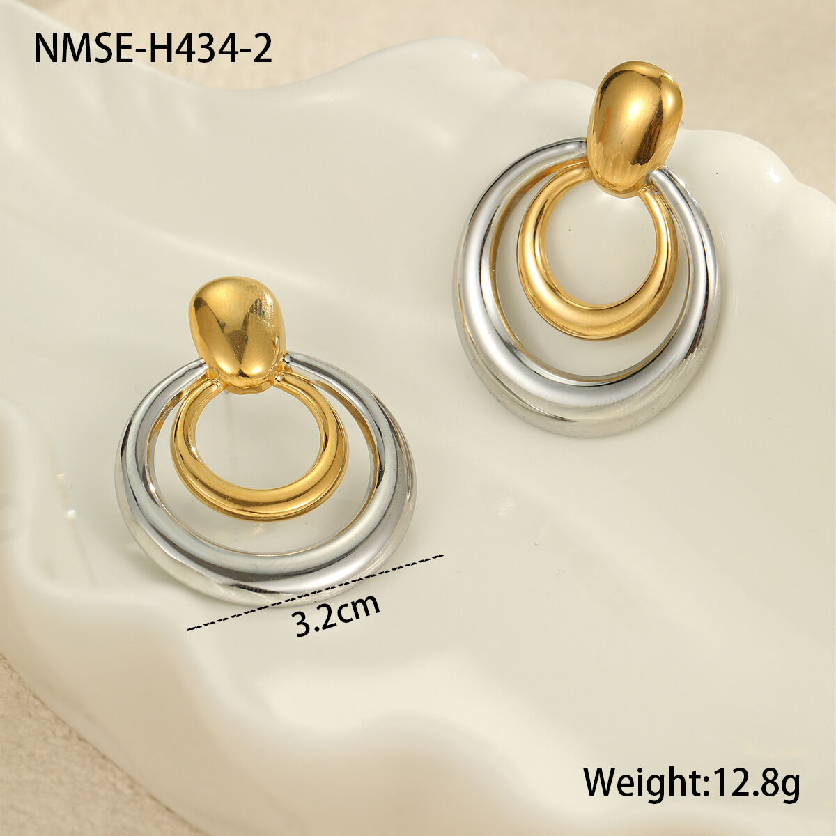 Nmse-H434-2 Steel Earrings Picture2