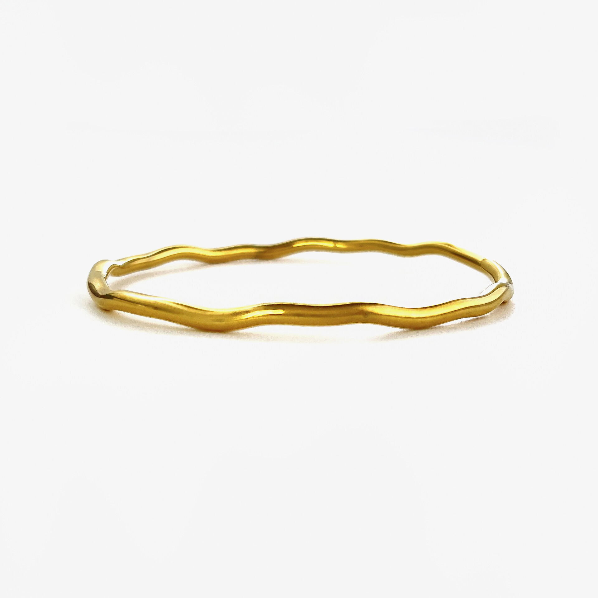 1 Stück schlichtes, wasserdichtes Armband aus Edelstahl in Goldfarbe Bild2