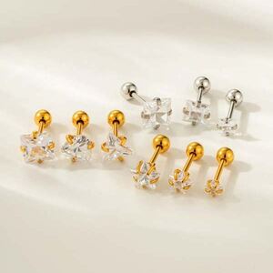 1 Piece Simple Heart Stainless Steel Waterproof Zircon Women's Piercings Earrings h5 Picture4