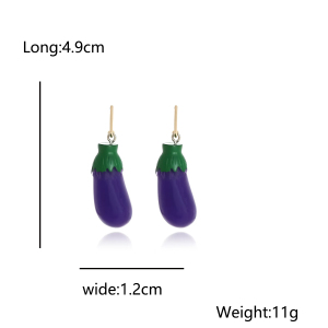 1 Pair Eggplant Resin Drop Earrings h5 Picture2