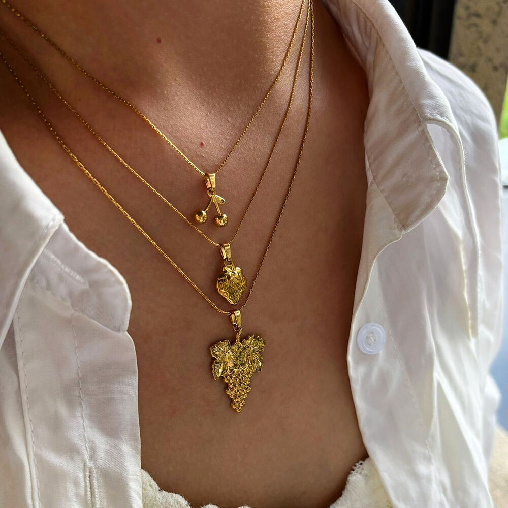 1 Piece Fruit Stainless Steel Waterproof Gold Color Pendant Necklace Picture3