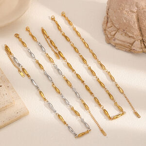1 Piece Fish Stainless Steel Waterproof Gold Color Chain Bracelet h5 Picture2