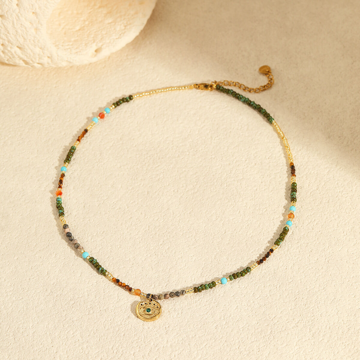 Classic Series Daily Geometric Stainless Steel Waterproof Women's Beaded Necklaces Picture3