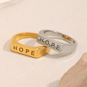 1 Piece Letter Gold Color Women's Signet Rings h5 Picture2