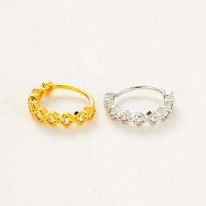 1 Piece Geometric Copper Gold Color Zircon Women's Nose Stud h5 Picture8