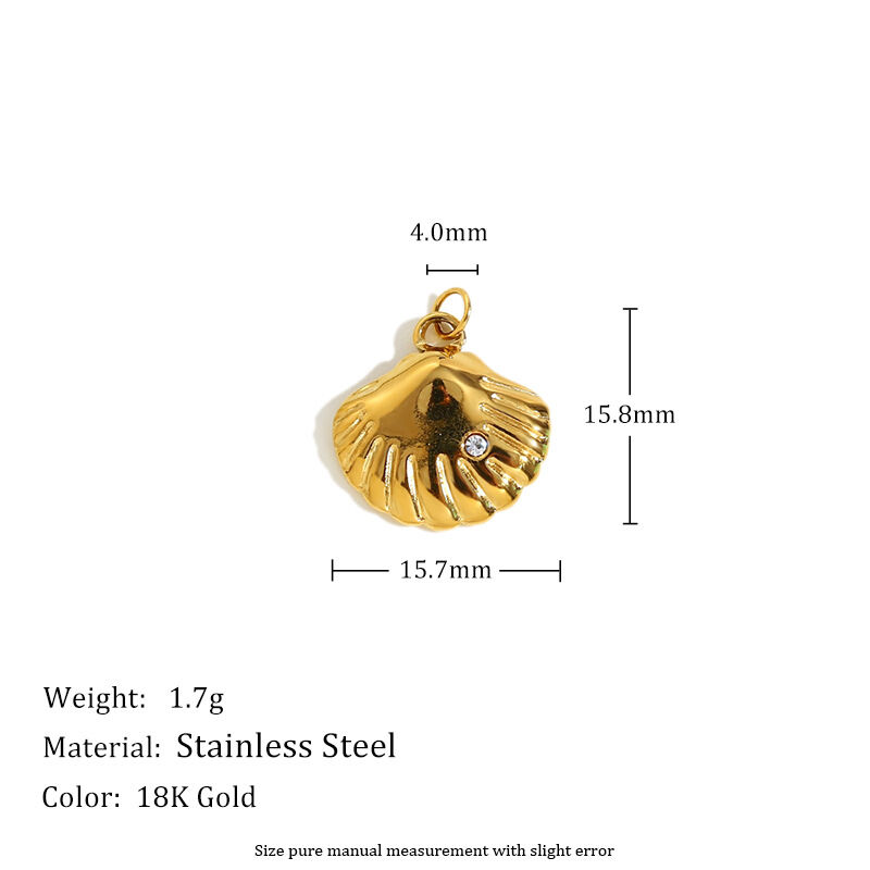 Diamond Shell Pendant - Gold Picture6
