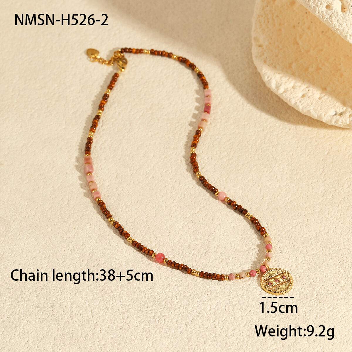 Nmsn-H526-2 Red Bead Pendant Necklace Picture6