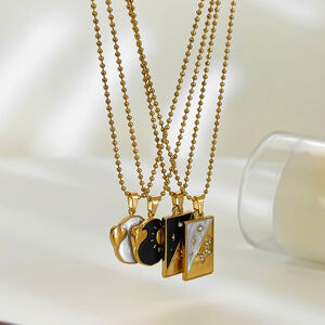 1 Piece Enamel Tarot Stainless Steel Waterproof Gold Color Pendant Necklace h5 Picture4