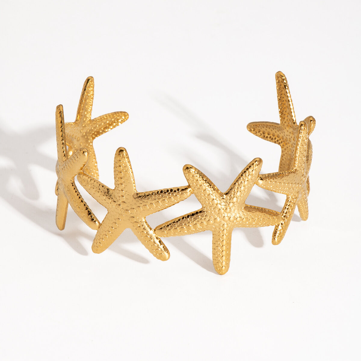 1 Piece Starfish Stainless Steel Waterproof Gold Color Bangles h5 Picture5