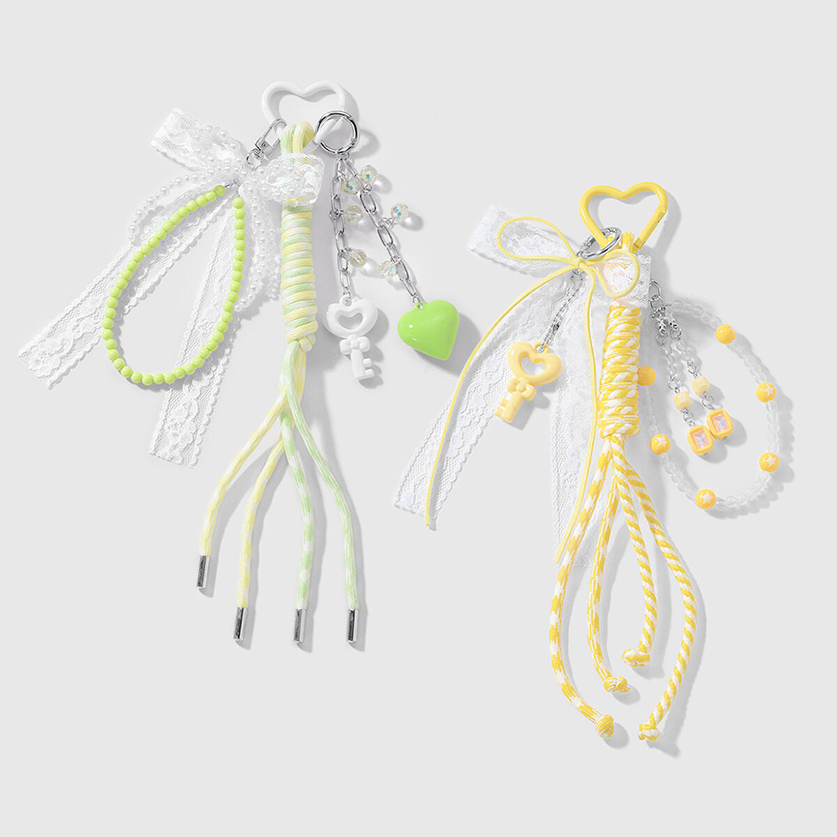 1 Piece Acrylic Heart Bag Charms 2