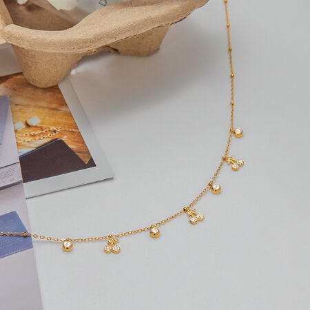 1 Piece Romantic Series Cherry Stainless Steel Waterproof Gold Color Women's Pendant Necklaces 2